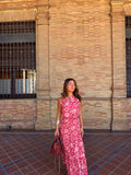 Vestido estampado volantes