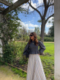 Falda rayas gris